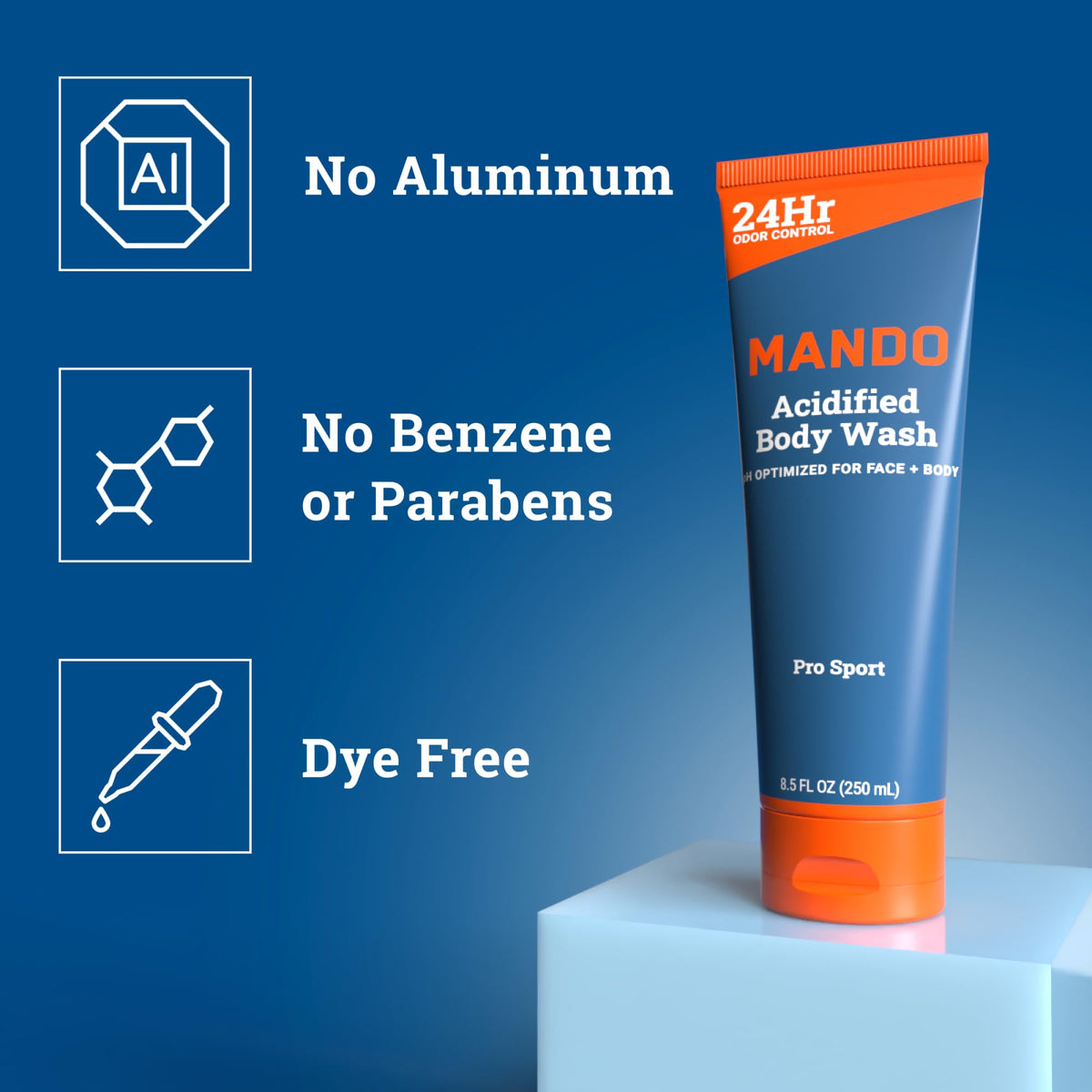 Rich lather from Mando body wash demonstrating gentle cleansing and odor control