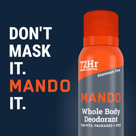 Mando can inside backpack travel kit illustrating portability and on-the-go freshness
