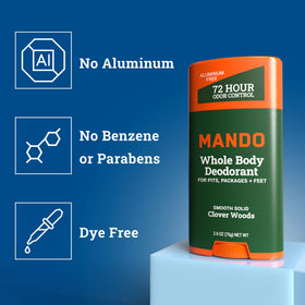 Mando texture swipe on skin showing fast-drying finish and non-greasy feel