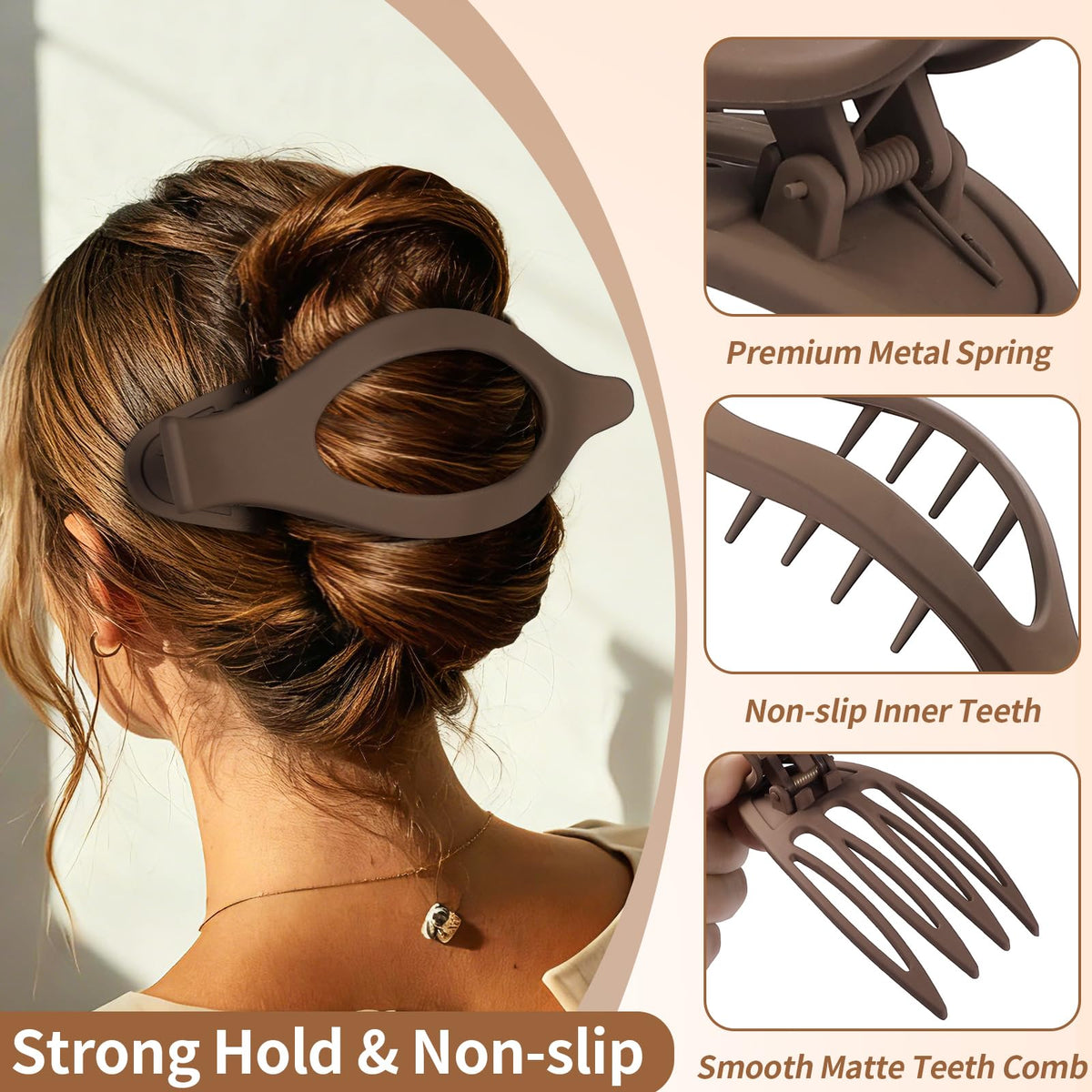 Mandydov in-use photo half-up hairstyle showing comfortable low-profile hold benefit