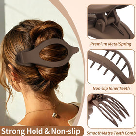 Mandydov in-use photo half-up hairstyle showing comfortable low-profile hold benefit