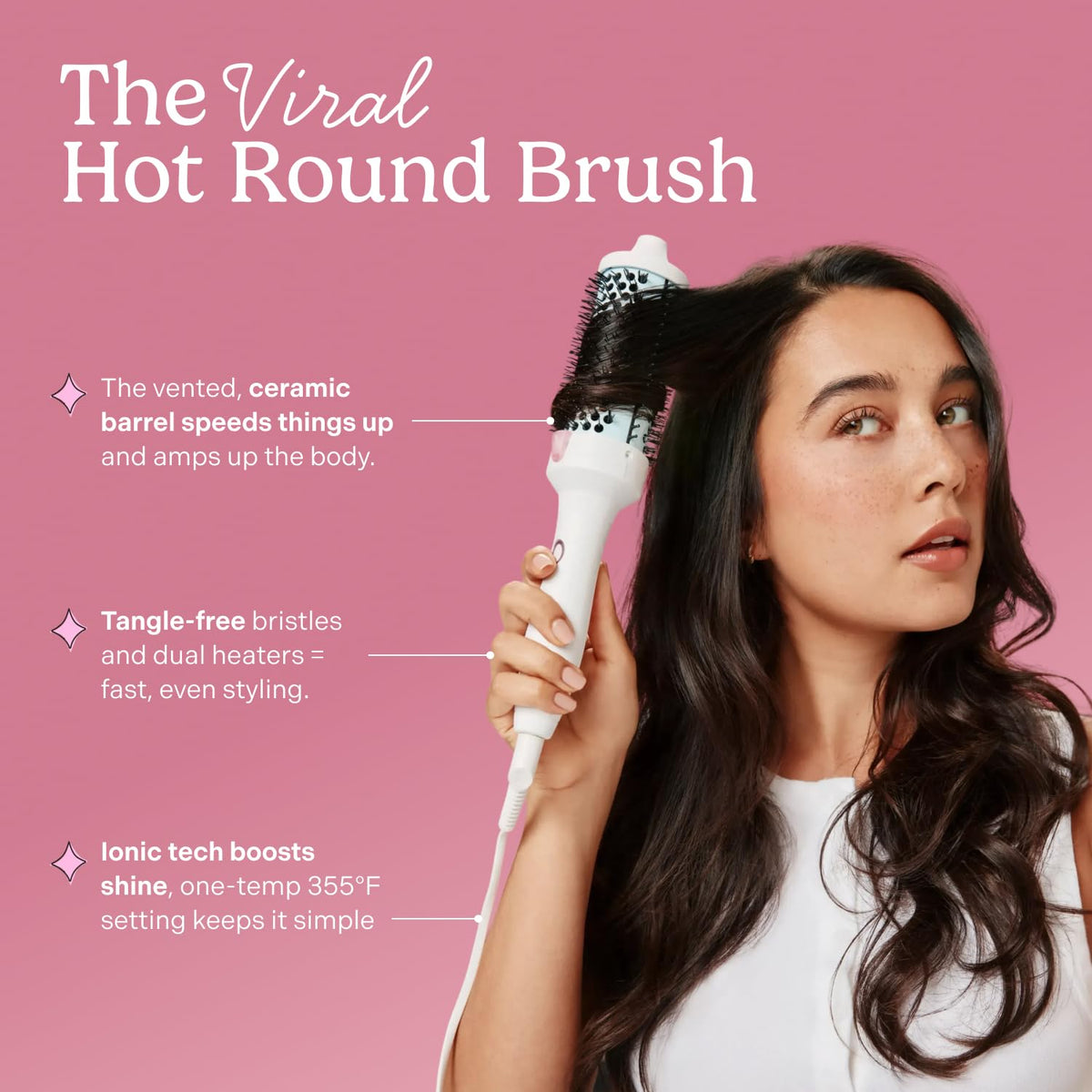 Mane anti-tangle bristles detail illustrating snag-free glide and comfortable control