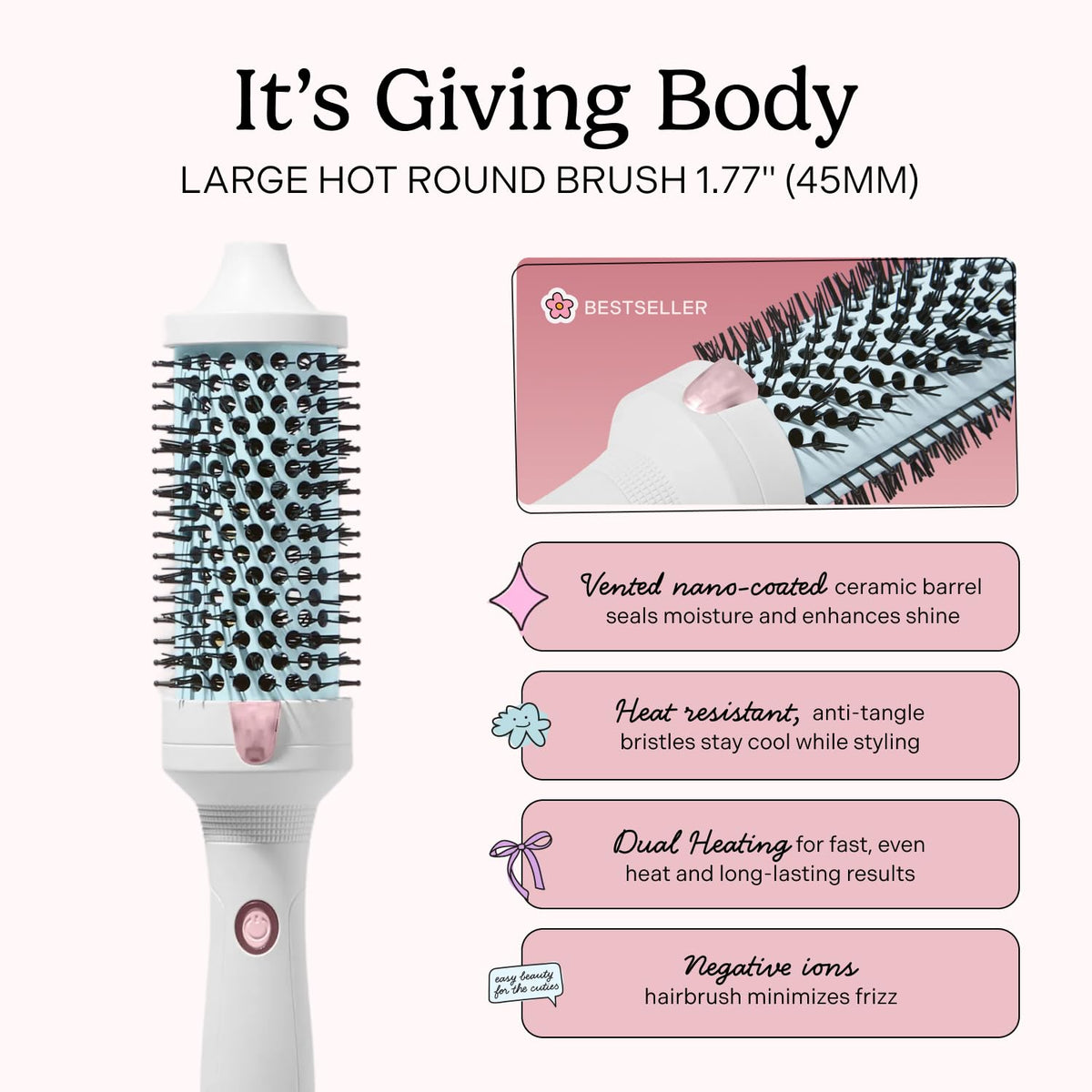 Mane ceramic barrel close-up displaying nano-coating for even heat and smoother hair