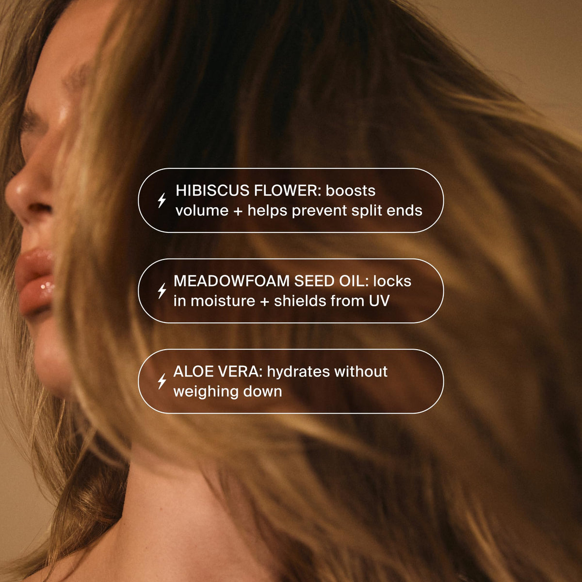 MANE IVY texture dispensed on hand illustrating lightweight serum and smooth finish