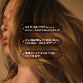 MANE IVY texture dispensed on hand illustrating lightweight serum and smooth finish