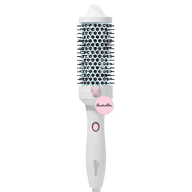 Mane large heated round brush front view showing sleek design and easy grip for faster styling