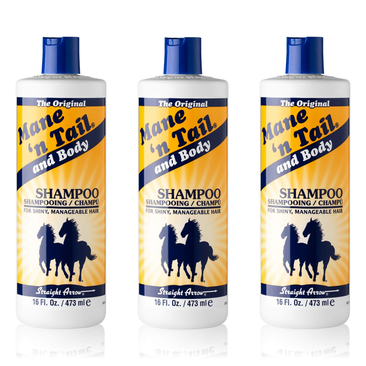 Mane 'n Tail front bottle showing label and benefit of thicker hair