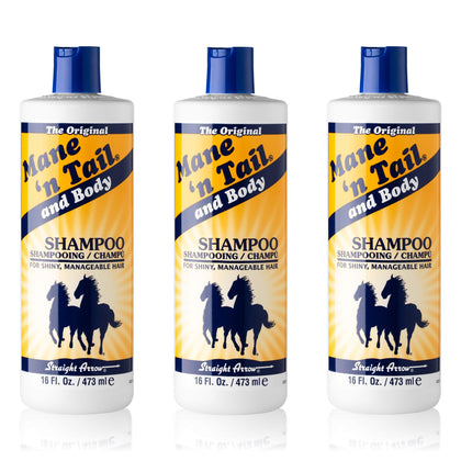 Mane 'n Tail front bottle showing label and benefit of thicker hair
