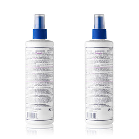 Mane 'n Tail spray in hand applying detangler for smoother, easier combing
