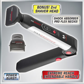 MANGROOMER accessories with handle extended for size and scale comparison