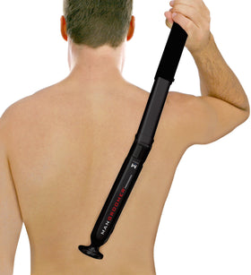 MANGROOMER fully extended handle demonstrating extreme reach benefit