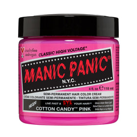 MANIC PANIC front tub showing bright pink shade and resealable lid benefits