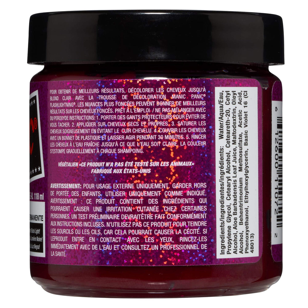 MANIC PANIC hair swatches on blonde hair showing neon Pink Warrior vibrancy benefit