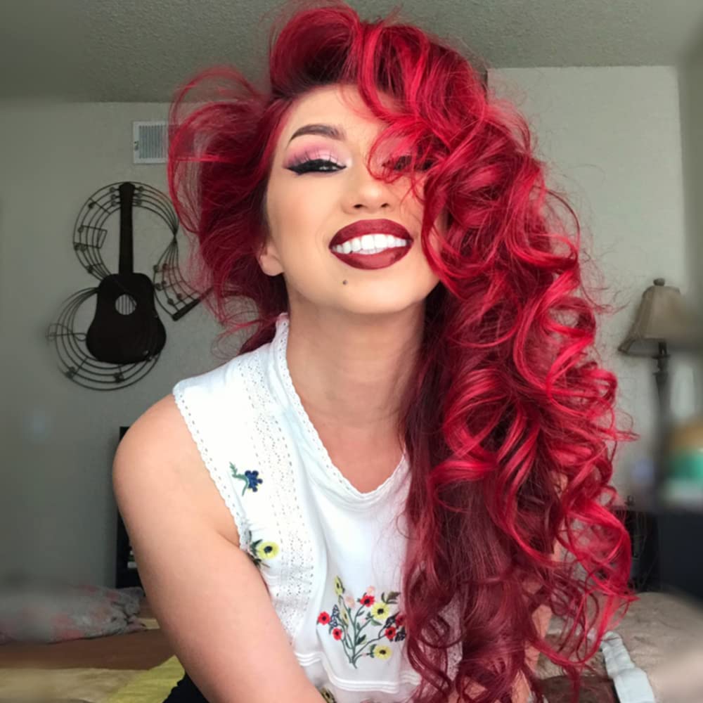 MANIC PANIC before and after comparison showing deeper red transformation benefit