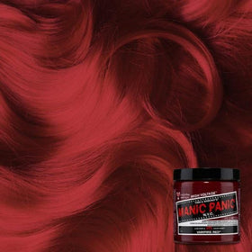 MANIC PANIC open tub close-up showing creamy Vampire Red texture for even application