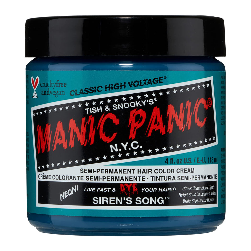 MANIC PANIC front tub of Siren's Song showing label and neon color
