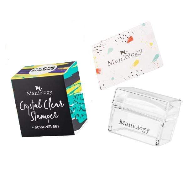 Maniology boxed set with stamper cap and scraper card ready for travel