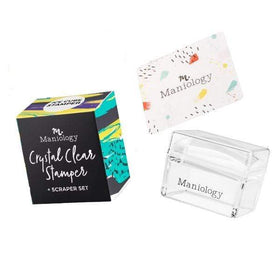 Maniology boxed set with stamper cap and scraper card ready for travel