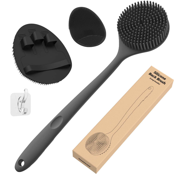 Manmihealth back brush front view showing thick bristles for deep scrubbing