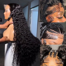 Manorshen HD lace close-up showing transparent lace for undetectable hairline benefit