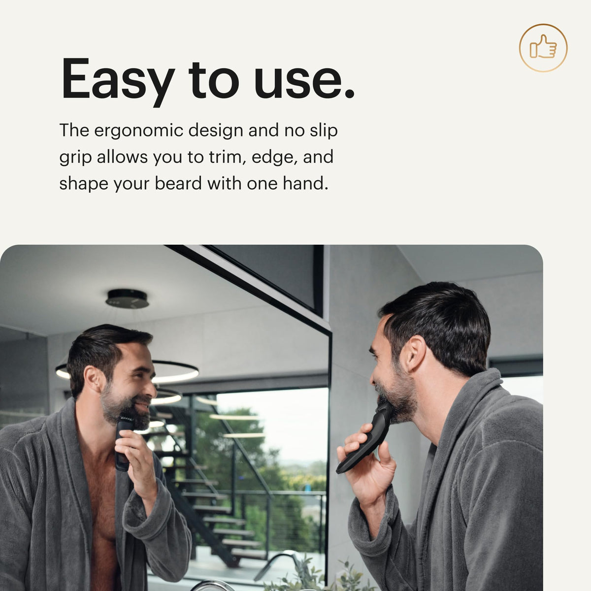 MANSCAPED Beard Hedger PLUS stainless steel blade close-up for precise cuts