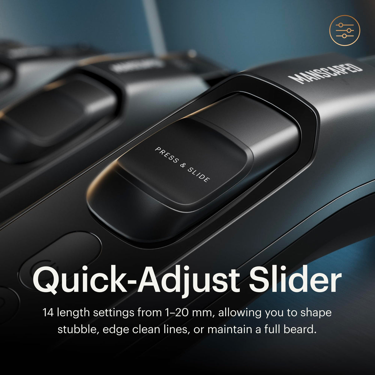 MANSCAPED Beard Hedger PLUS adjustment slider and length settings for control