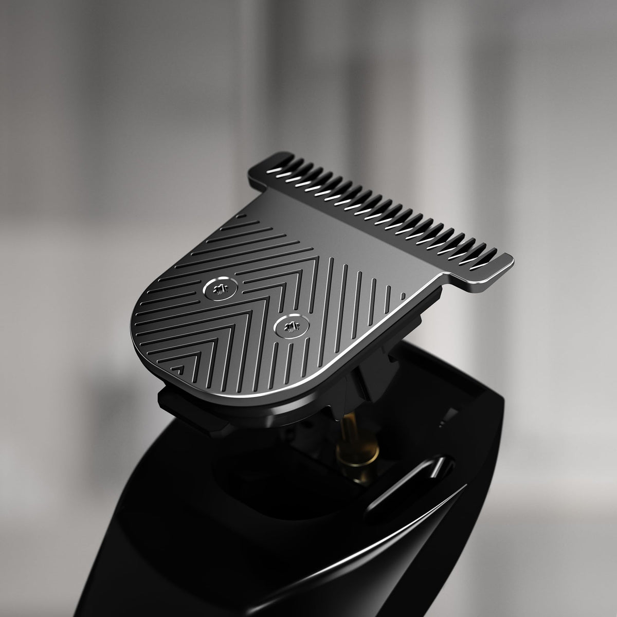 MANSCAPED close-up of SkinSafe titanium-coated T-blade edge for durable cutting