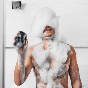 MANSCAPED Body Buffer creating foam with body wash for better lather