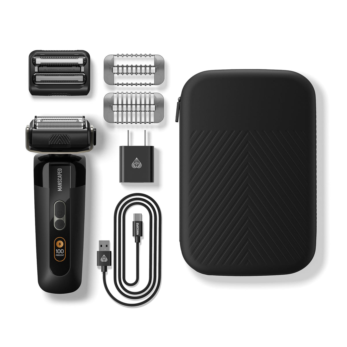 MANSCAPED size comparison next to a wallet showing compactness