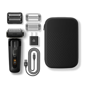 MANSCAPED size comparison next to a wallet showing compactness