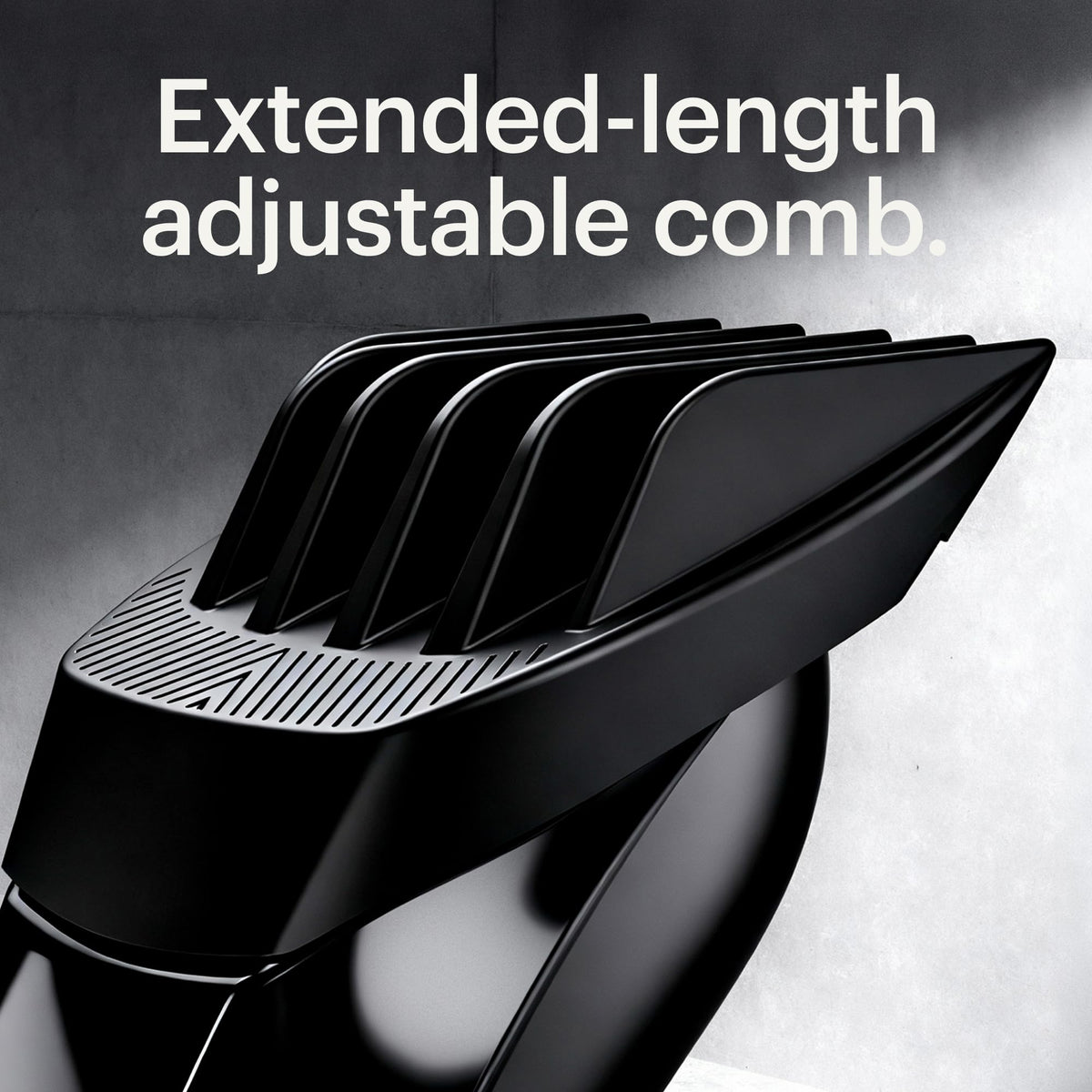 MANSCAPED close-up of comb teeth showing smooth edges to reduce snagging
