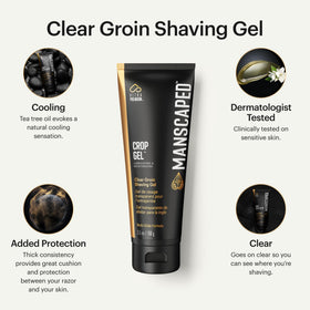 MANSCAPED clear gel texture close-up showing smooth lubricating consistency