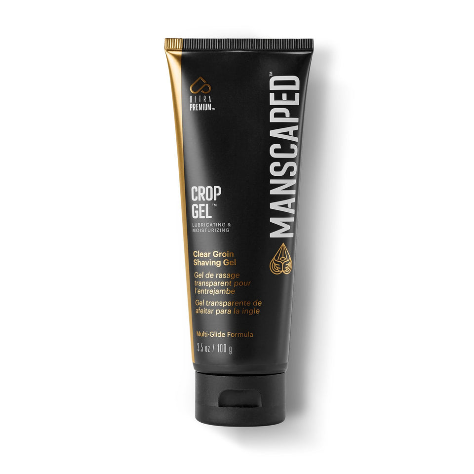MANSCAPED front view of Crop Gel Clear packaging showing branding and size