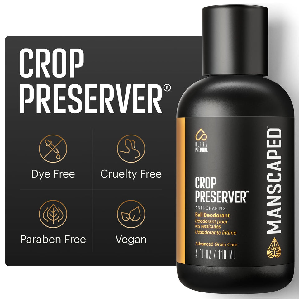 MANSCAPED front packaging showing Crop Preserver benefits for dry comfort