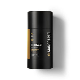 MANSCAPED front view of clear deodorant stick showing sleek packaging and easy application