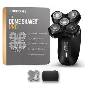 MANSCAPED front view of The Dome Shaver PRO showing ergonomic design and control