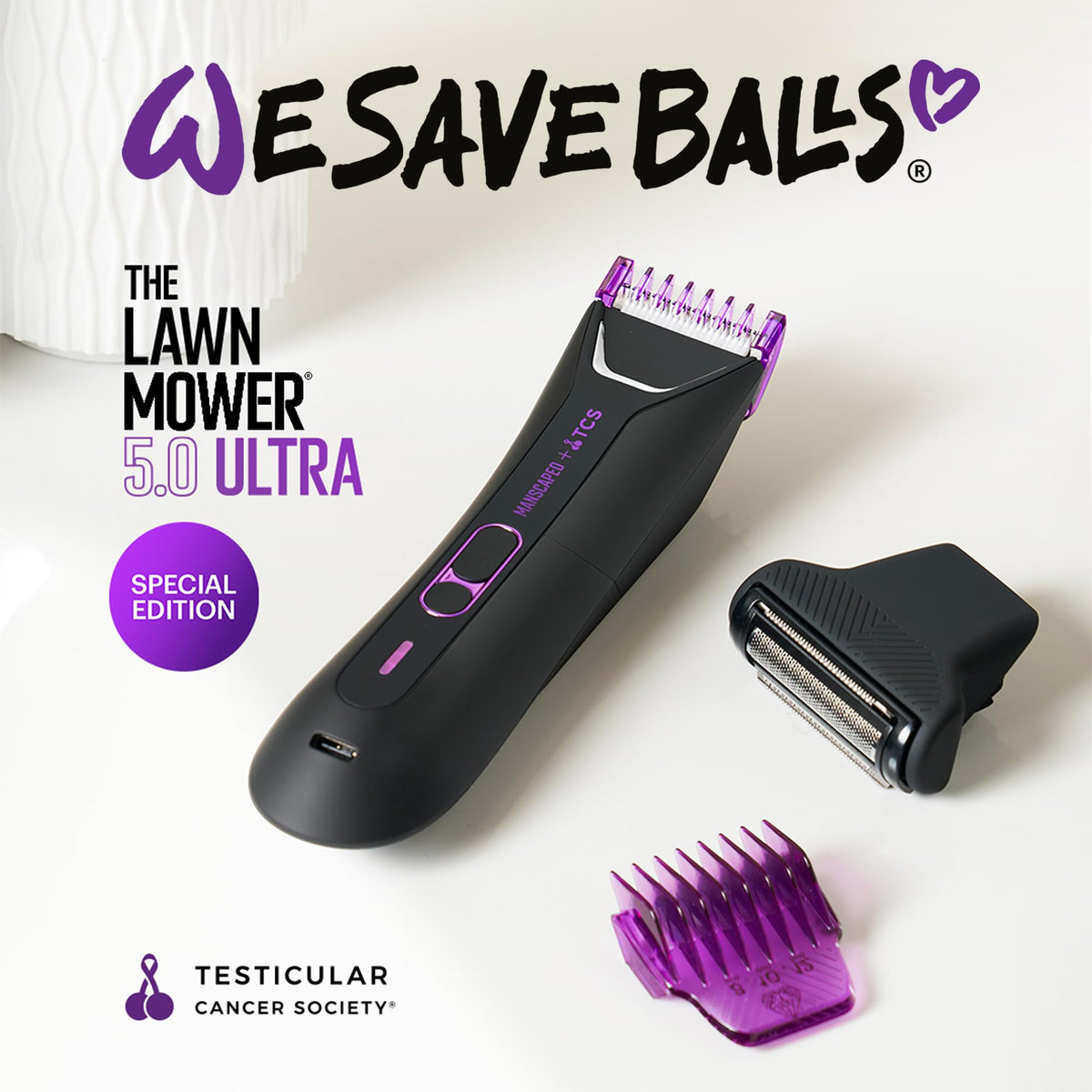 MANSCAPED close-up of dual SkinSafe heads highlighting smooth cutting