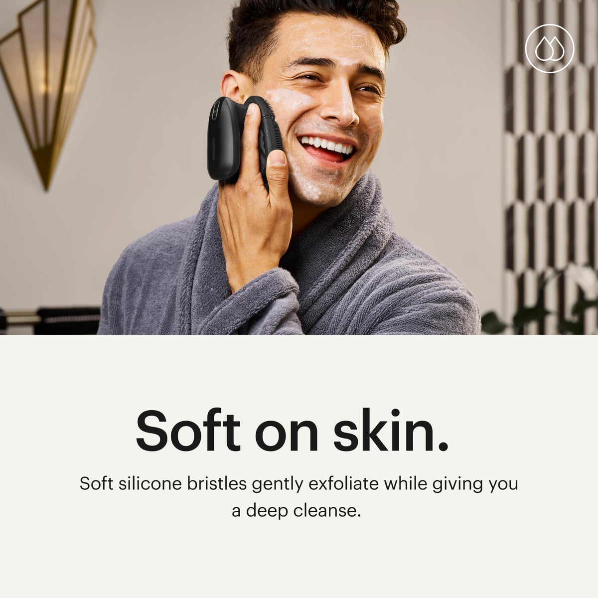 MANSCAPED buttons detail displaying modes and speeds for customizable cleansing
