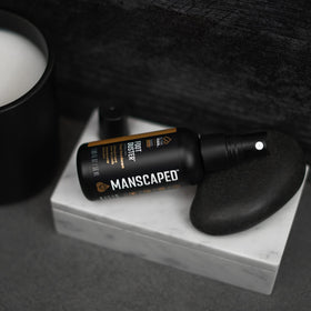 MANSCAPED applied to towel-dried feet after shower delivering instant refreshing relief