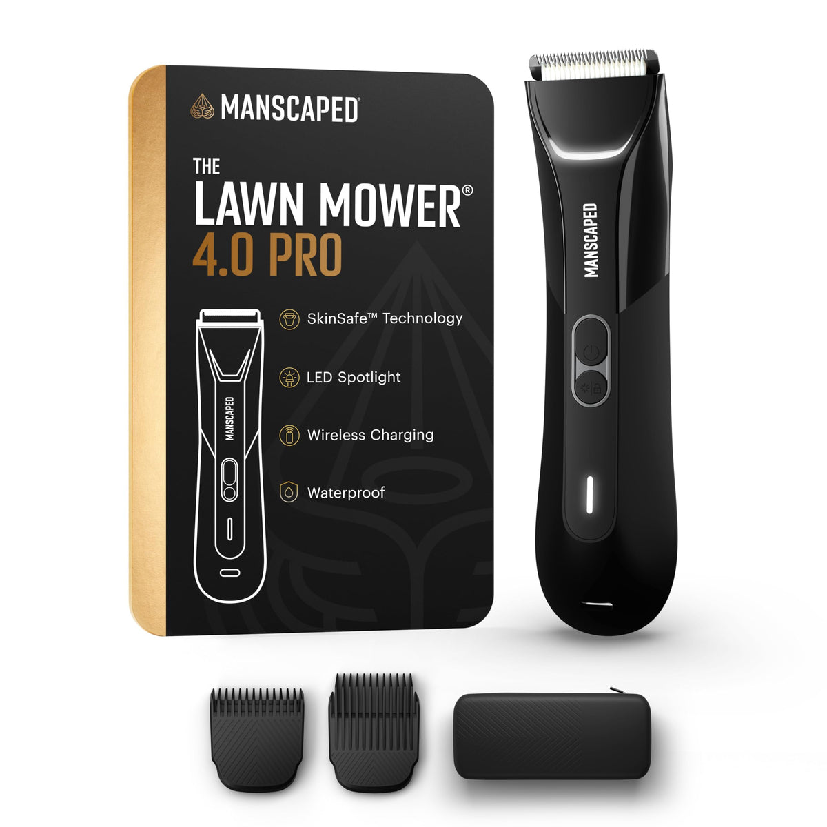 MANSCAPED front view of trimmer showing ergonomic design and quick identification