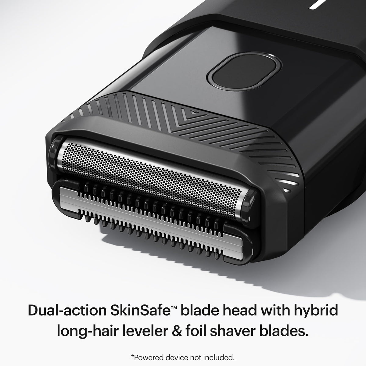 MANSCAPED blade installed on shaver demonstrating easy replacement benefit