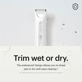 MANSCAPED trimmer with 2 and 12 mm combs illustrating adjustable lengths for controlled grooming