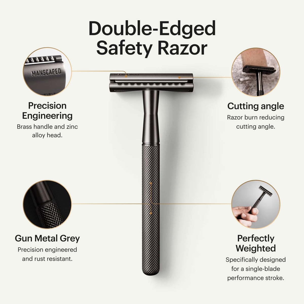 MANSCAPED close-up of the handle offering improved grip and balance benefit