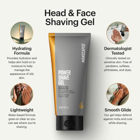 MANSCAPED gel texture close-up demonstrating smooth glide and clear visibility during shaving