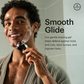 MANSCAPED used with electric razor illustrating compatibility and smoother passes