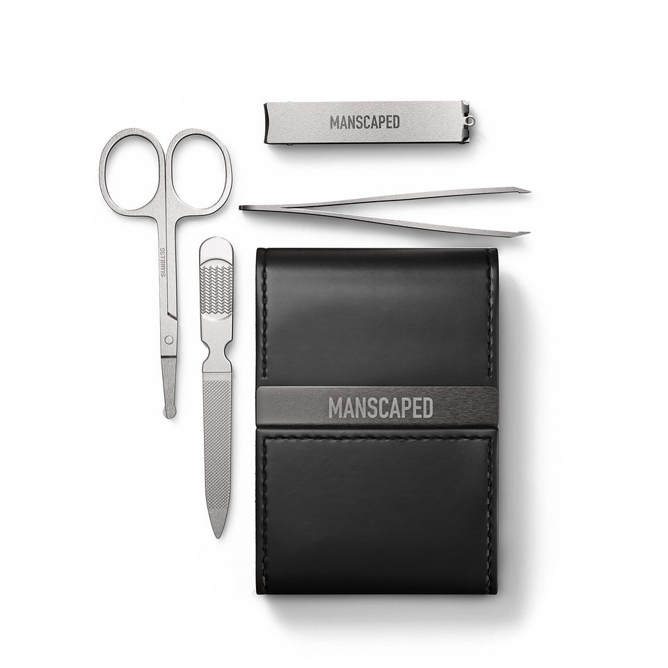 MANSCAPED front view of Shears 2.0 kit showing premium case and logo for organized grooming