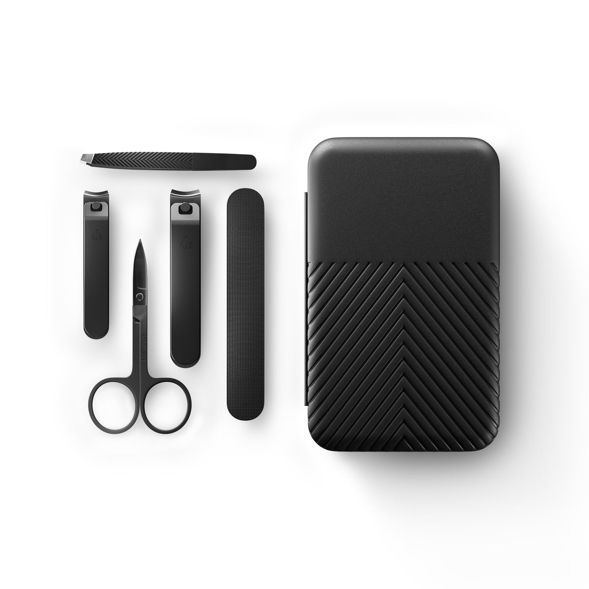 MANSCAPED front view of Shears 3.0 kit showing compact case and branding benefit secure storage