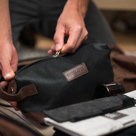 MANSCAPED open Shed showing lined interior and roomy compartment for organized grooming essentials