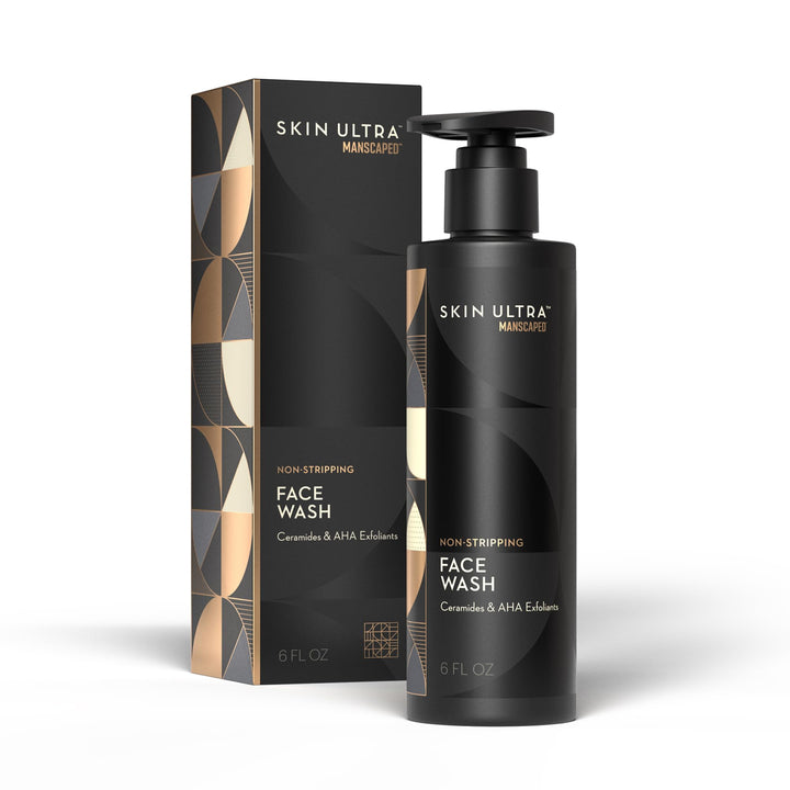 MANSCAPED front bottle view showing product and clean design benefit