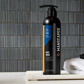 MANSCAPED texture closeup of gel lather demonstrating gentle exfoliation and hydration
